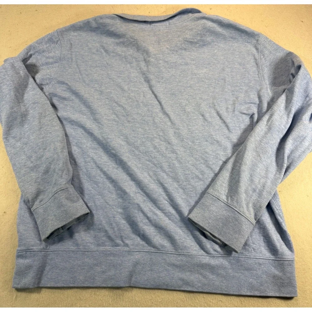 Polo Ralph Lauren Mens Large Blue Heathered Quarter Zip Pullover Sweater